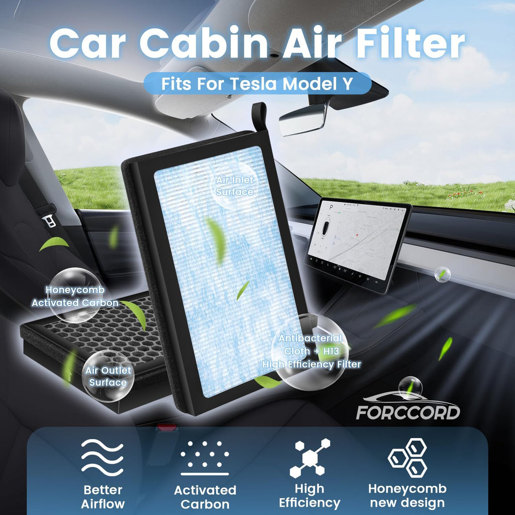 TESLAIR HEPA Cabin Air Filter Kit Fits for Tesla Model Y