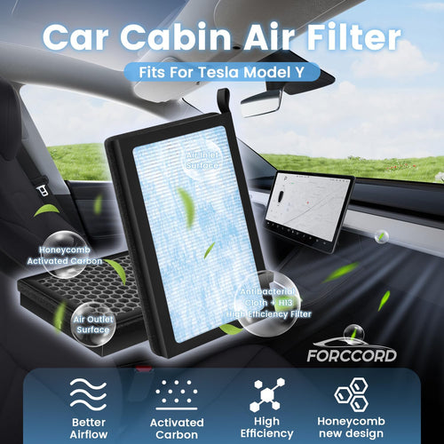 TESLAIR HEPA Cabin Air Filter Kit Fits for Tesla Model Y